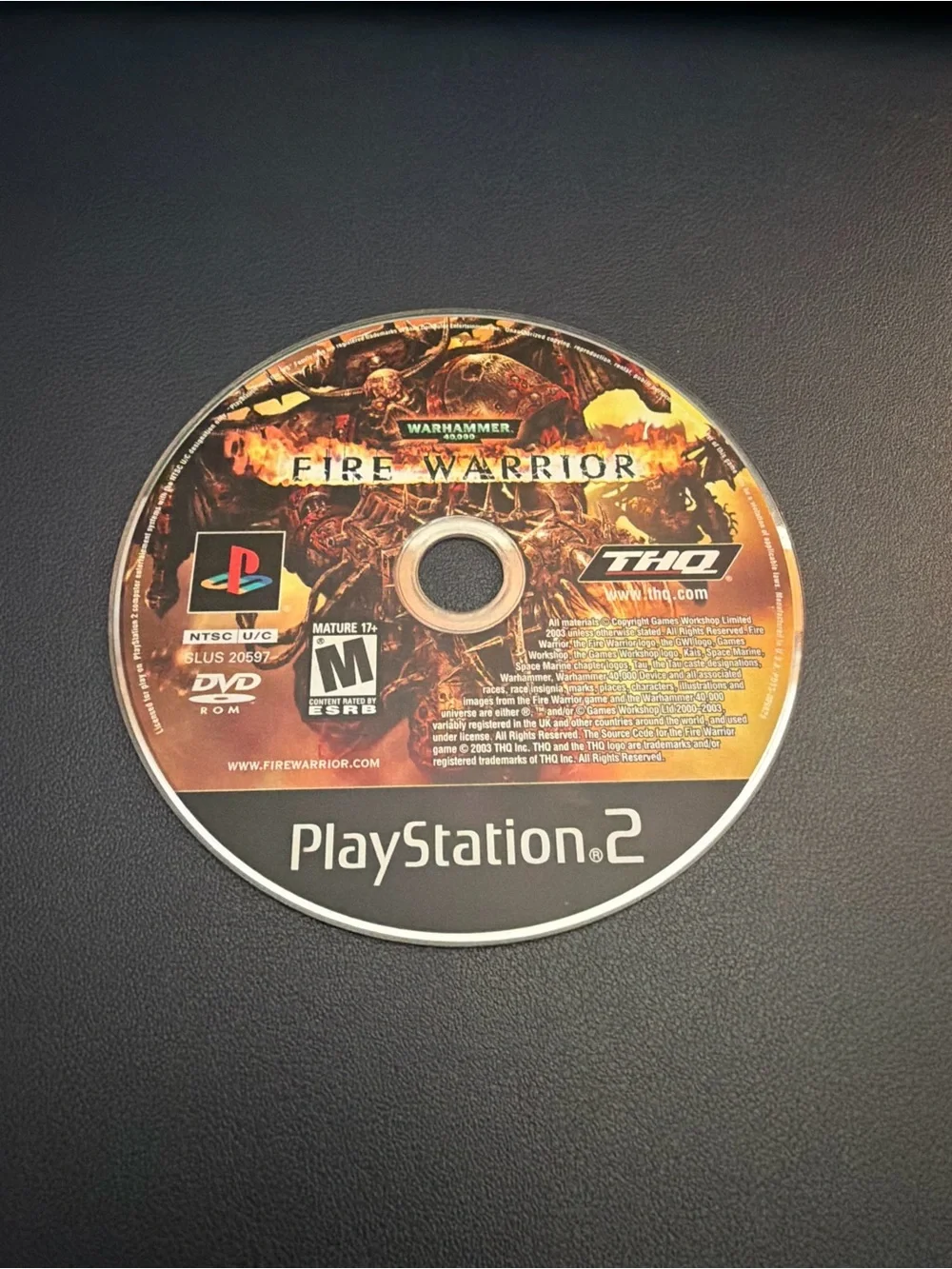PlayStation 2 Warhammer Fire Warrior Disc